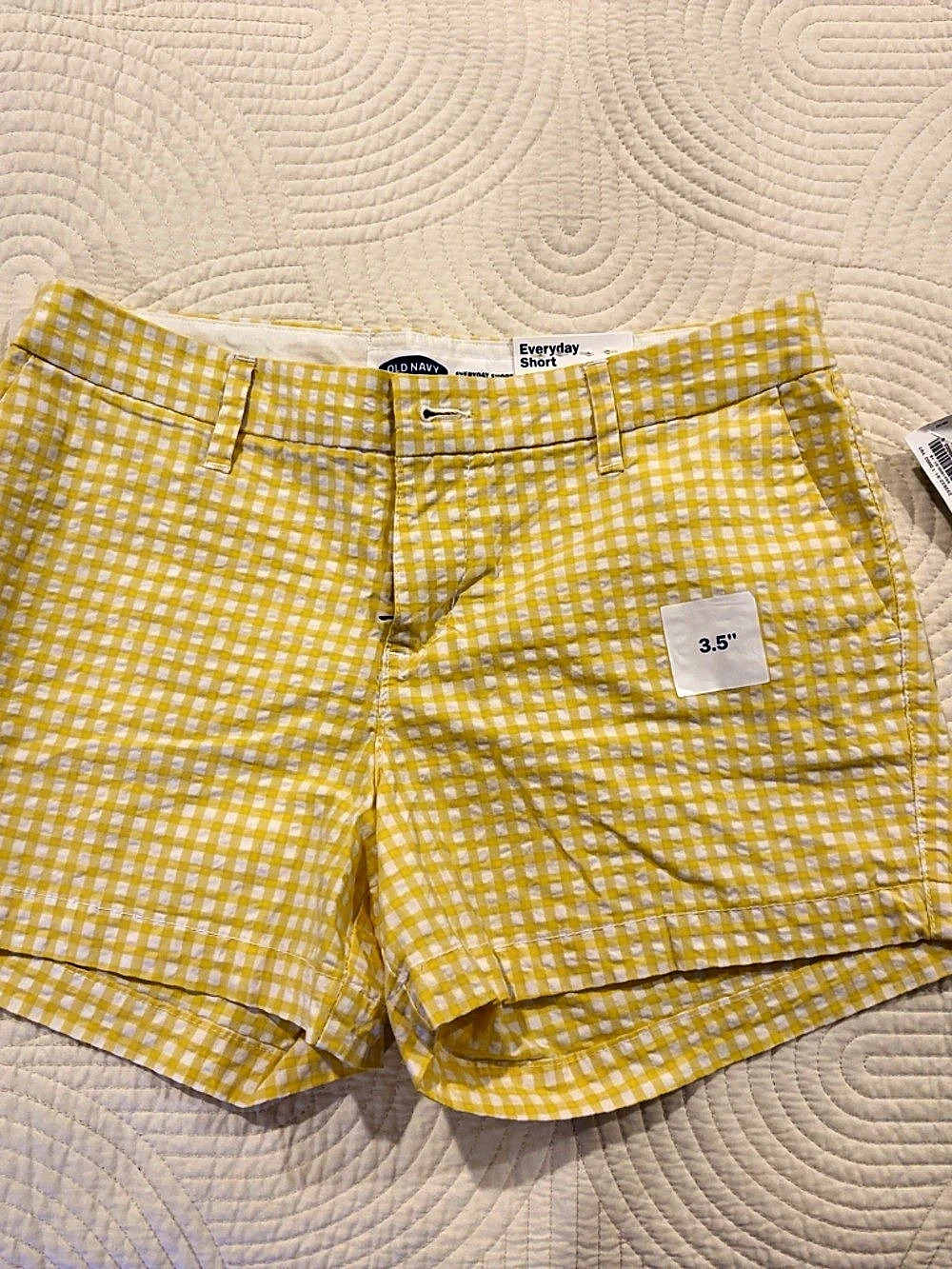 Old Navy Everyday Short 3.5" Gingham Shorts Yellow & White Size 2